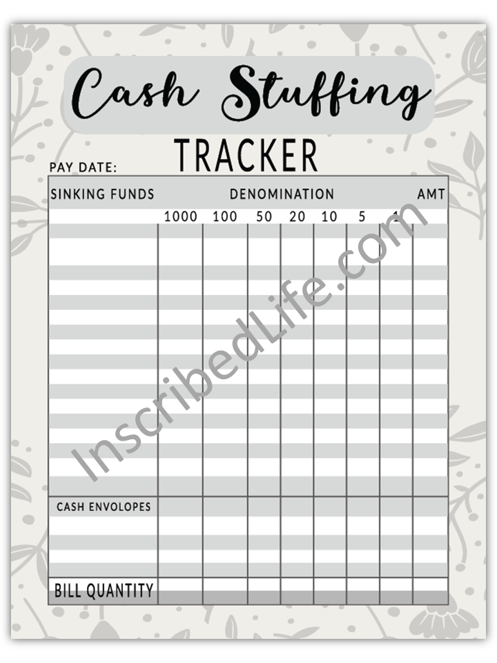 The Cash Stuffing Tracker