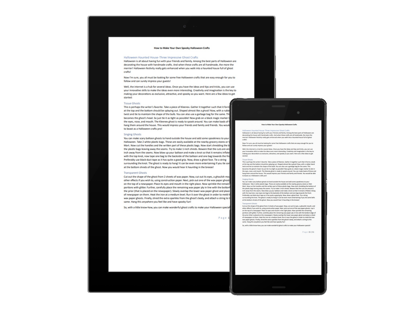 Make Your Own Halloween Crafts eBook on SAMSUNG Tablet and phone