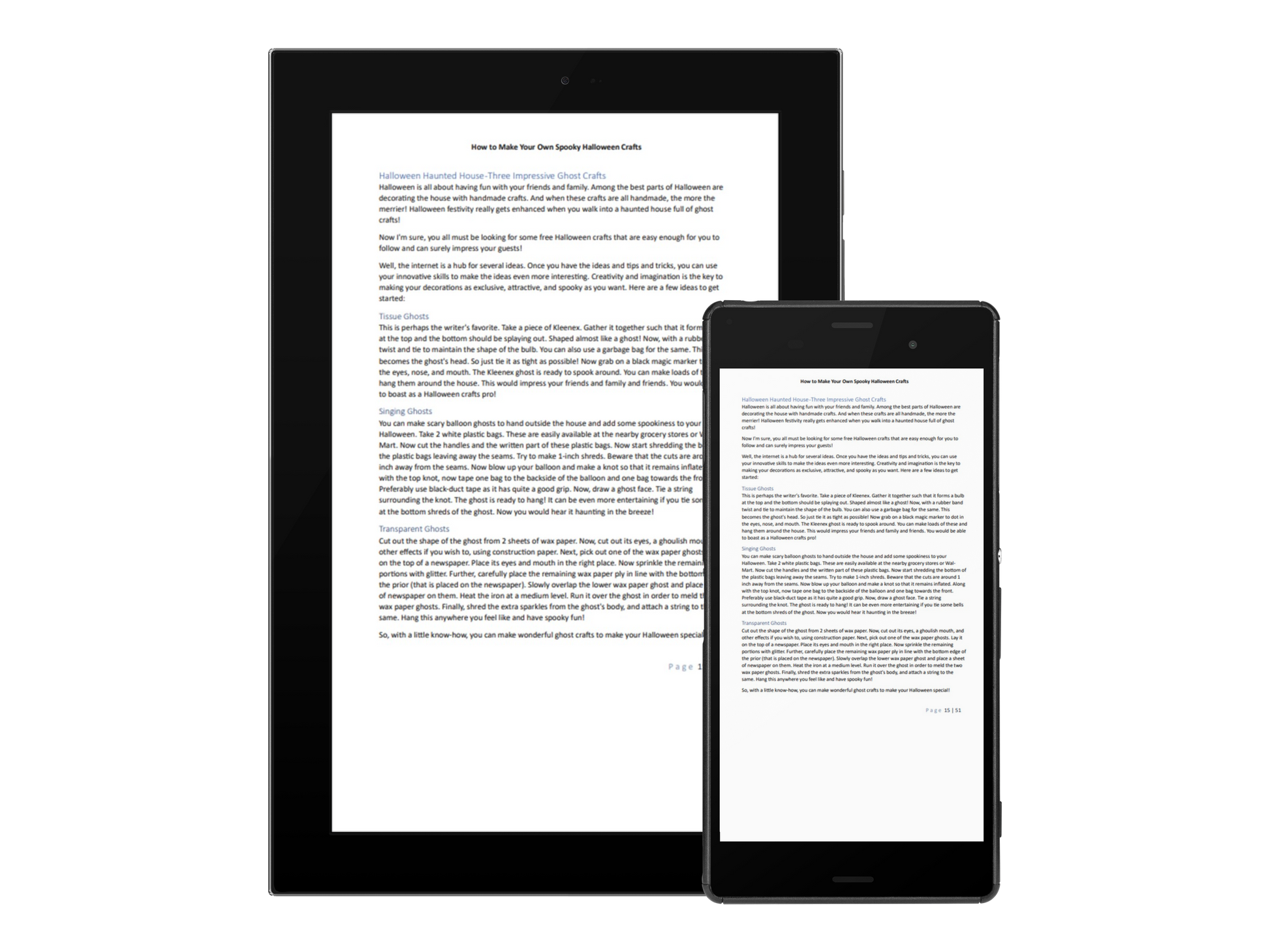 Make Your Own Halloween Crafts eBook on SAMSUNG Tablet and phone