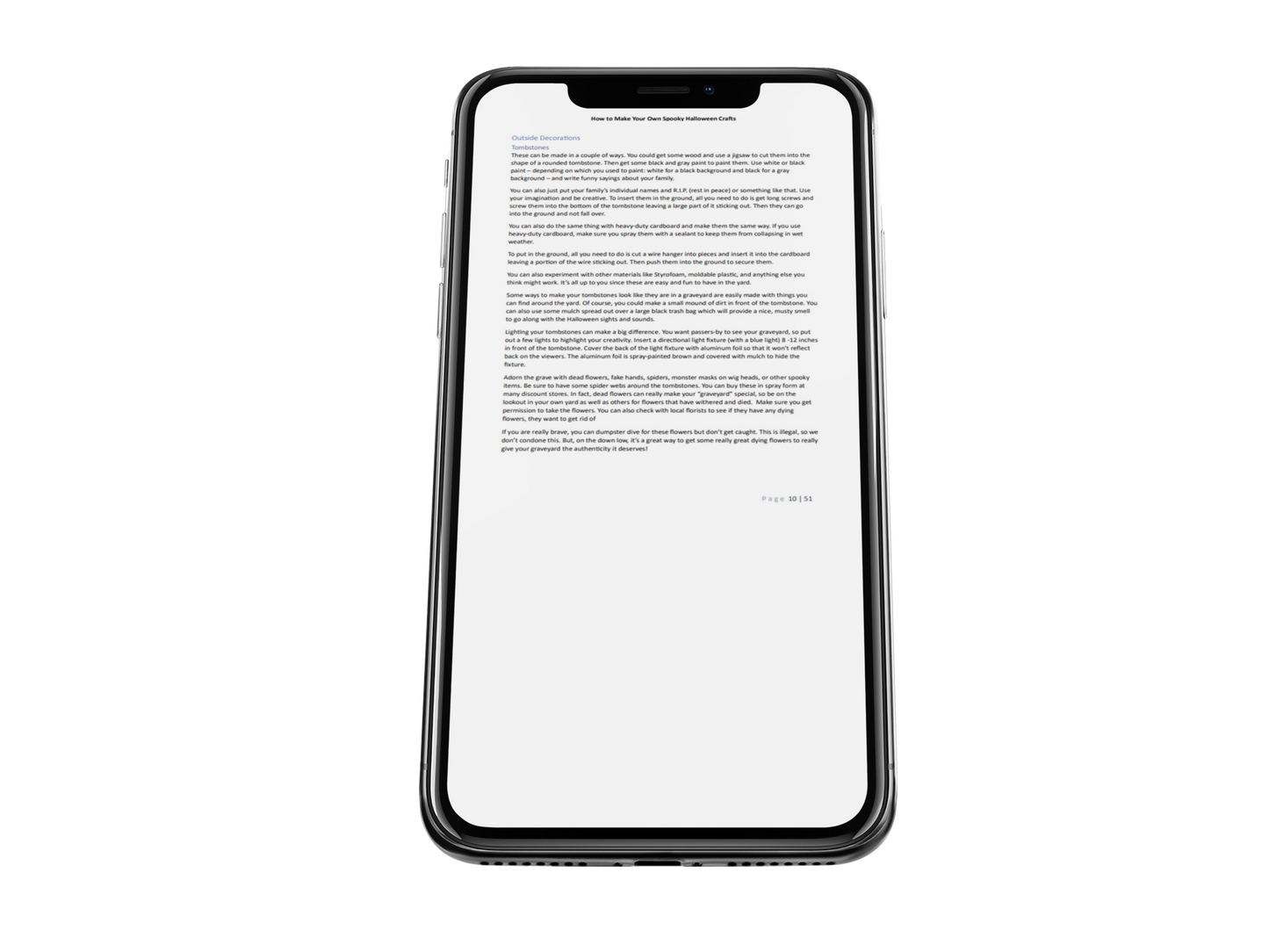 Make Your Own Halloween Crafts eBook  on an iPhone X