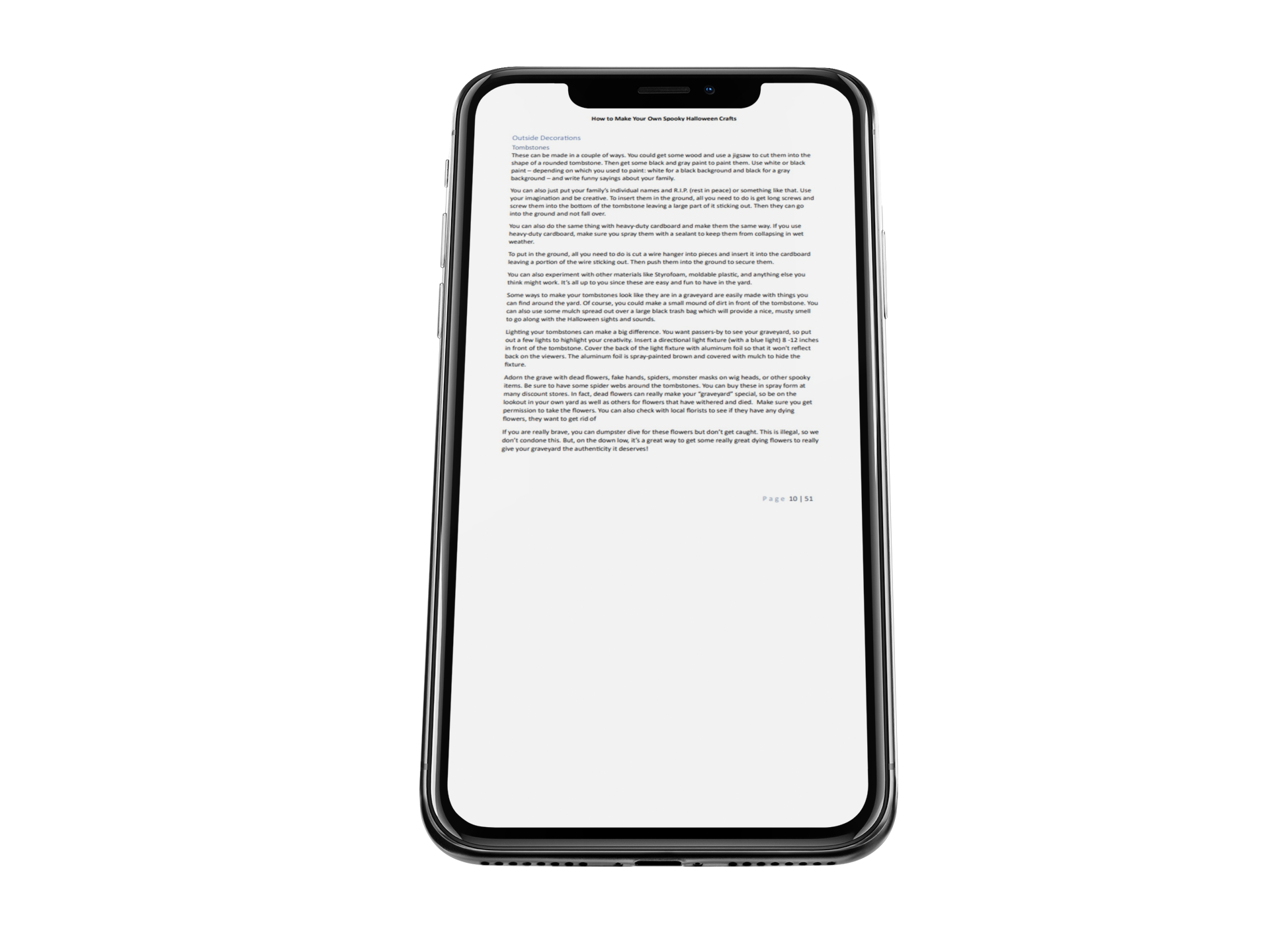 Make Your Own Halloween Crafts eBook  on an iPhone X