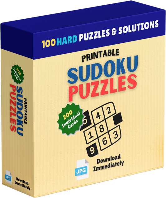 The 100 Hard Sudoku Puzzle and Solution Cards