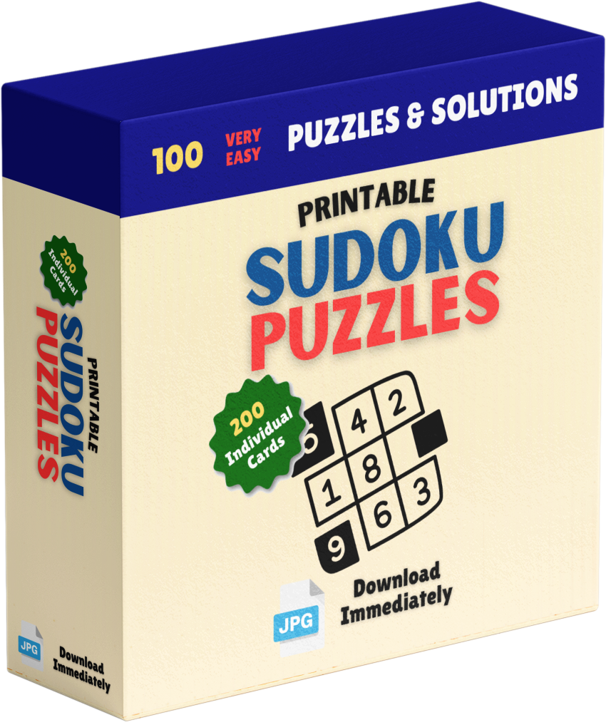 The Very Easy Sudoku Puzzle and Solutions displayed on a game box