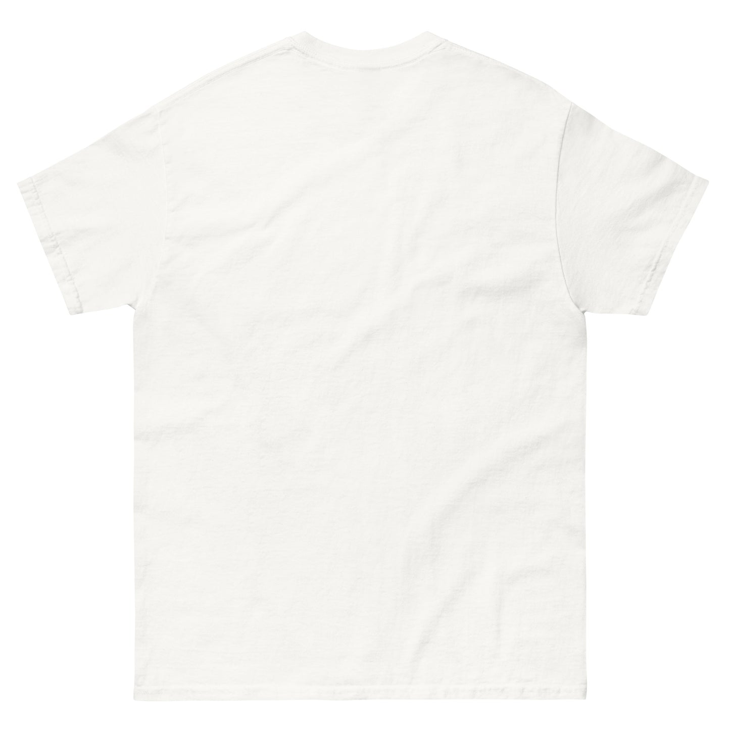 The the blank rear of the Dr. Charles Drew Tribute T-shirt against a white background