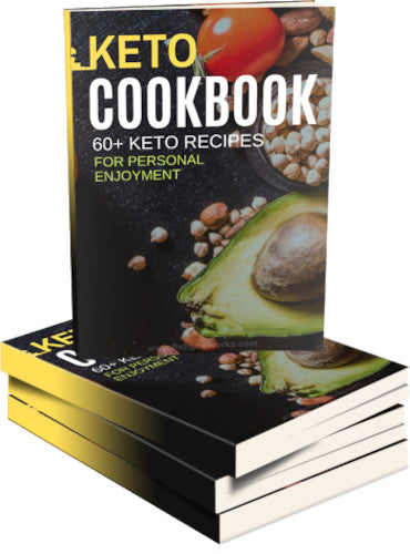 The Keto Diet Cookbook displaying an avocado standing on top of three others